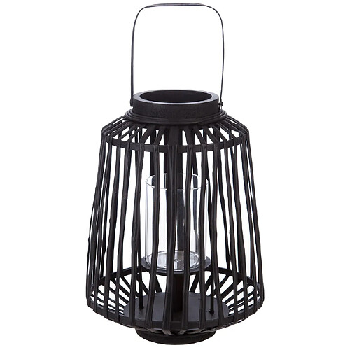 Atmosphera, Createur D'Interieur Lanterne en rotin ethnique Mood - H. 35 cm - Noir