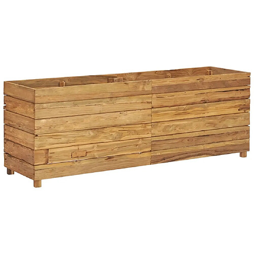 Maison Chic Jardinière,Lit surélevé - Bac à fleurs - pot de fleur 150x40x55 cm Bois massif de teck et acier -GKD55169