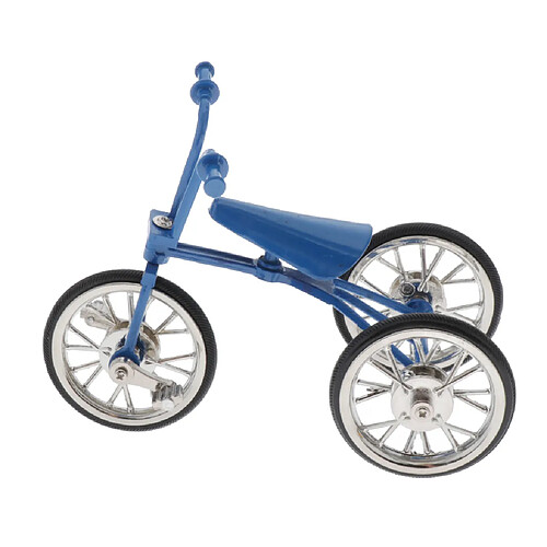 Échelle 1:10 Alliage Tricycle Vélo Modèle De Jouet De Table Décoration De La Maison Bleu