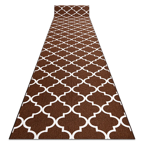 RUGSX TAPIS DE COULOIR ANTIDÉRAPANT TRÈFLE MAROCAIN marron 57 cm TRELLIS 30351 57x100 cm