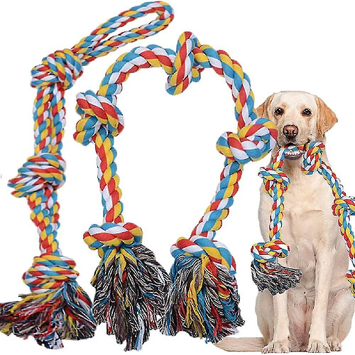 Jouets pour chien Xxl pour les mâcheurs agressifs, corde en coton à 5 noeuds presque indestructible pour les grandes races, jouets à mâcher pour chiens de taille moyenne, tou