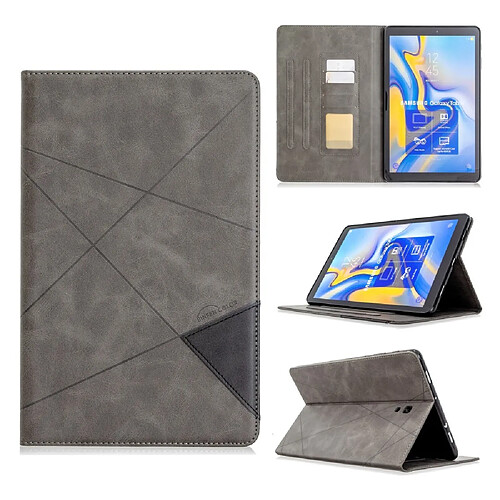 Etui en PU motif géométrique avec support gris pour votre Samsung Galaxy Tab A 10.5 (2018) T590 T595