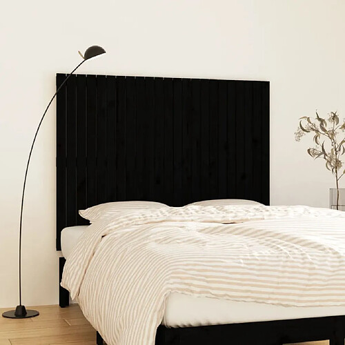 Maison Chic Tête de lit scandinave pour lit adulte,Meuble de chambre murale Noir 146,5x3x110 cm Bois massif de pin -MN59350