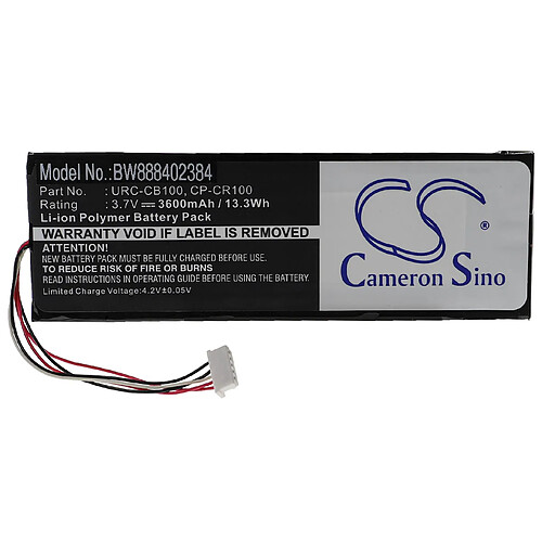 vhbw Batterie remplacement pour Sonos CP-CR100, URC-CB100 pour télécommande Remote Control (3600mAh, 3,7V, Li-polymère)