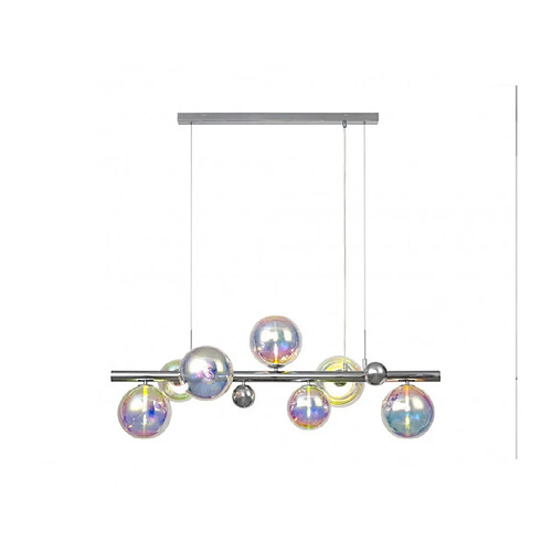 Luminaire Center Suspension 7 ampoules Chrome poli,irisé