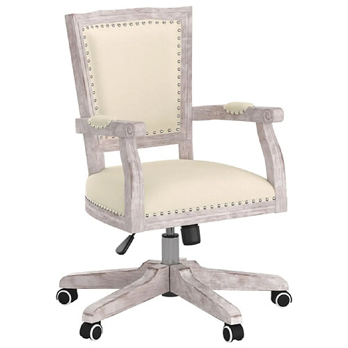 Maison Chic Chaise Gaming | Chaise pivotante de bureau Ergonomique Fauteuil beige lin -GKD79167