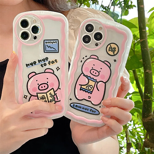 GUPBOO Étui pour iPhone13 Love Snacks Pig Fun Coque de téléphone en silicone