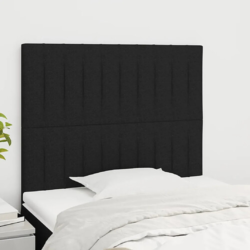 vidaXL Têtes de lit 2 pcs Noir 90x5x78/88 cm Tissu