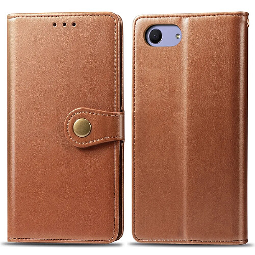 Wewoo Housse Coque Etui en cuir de couleur unie pour téléphone portable avec protection et fonction de fixation Sony Xperia XZ4 Compact / Xperia XZ4 Mini Marron