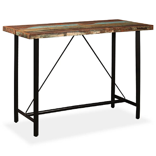 Helloshop26 Table haute mange debout bar bistrot bois massif de récupération 150 cm 0902084