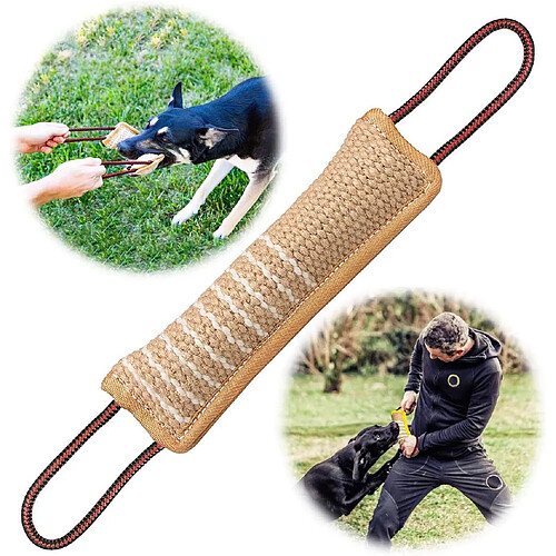 Boudin À Mordre en Jute pour Chien, Jouet Morsure Chien Extra Robuste, Durable, Jouets interactifs pour Les Chiens de Moyenne à Grande Taille, idéal pour Le tir à la Corde