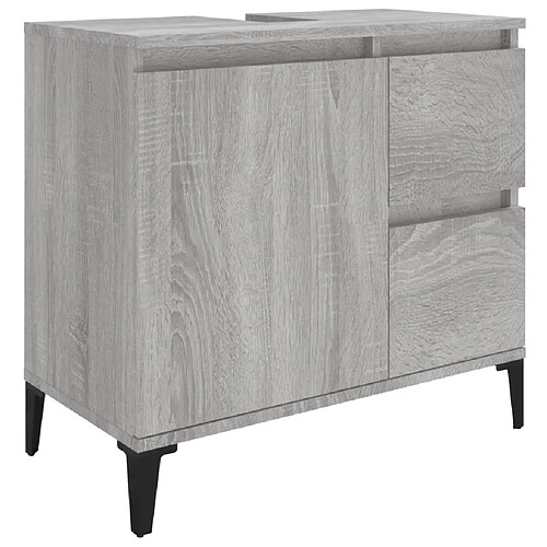 Maison Chic Armoire de bain,Meuble de rangement de salle de bain,Meuble haut sonoma gris 65x33x60 cm bois d'ingénierie -GKD283523