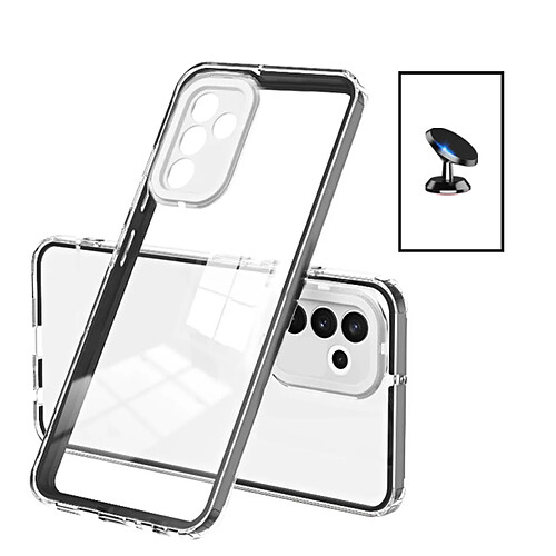 PHONECARE Kit Coque 360 Airbag Anti-Drop Caméra Protection + Support Magnétique de Voiture pour Samsung Galaxy A13 5G - Transparent