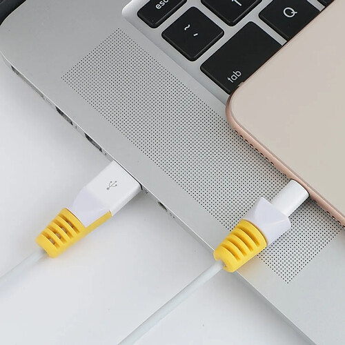 Wewoo 3 étuis de protection pour manchon pour enrouleur câble charge USB anti-rupture USB (jaune)