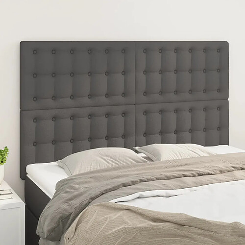 vidaXL Têtes de lit 4 pcs Gris 72x5x78/88 cm Similicuir