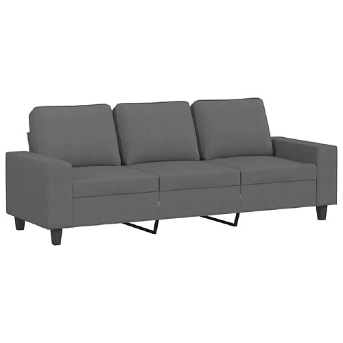 Maison Chic Canapé à 3 places,Canapé droit,Sofa de Salon,Banquette Gris foncé 180 cm Tissu -GKD503393