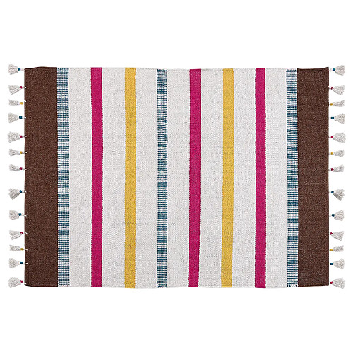 Beliani Tapis en coton multicolore 160 x 230 cm HISARLI