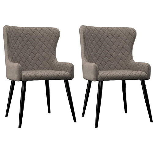 vidaXL Chaises à manger lot de 2 taupe tissu