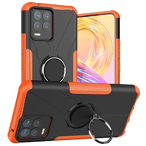 Coque en TPU anti-chocs avec béquille pour votre Realme 8/8 Pro - orange