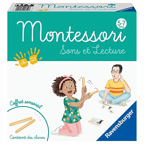 MONTESSORI - Sons et lecture - Coffret sensoriel - Apprentissage des sons et de la lecture - Ravensburger - Des 5 ans