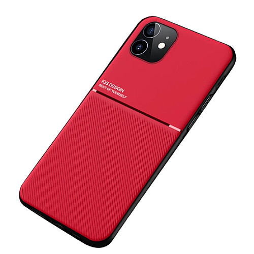 Coque en TPU + PU anti-empreintes digitales, antichoc rouge pour votre iPhone 12 mini 5.4 pouces