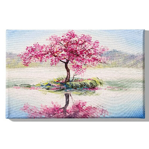 EPIKASA Impression sur Toile Arbre 12, Rose, Polyester, 70x3x45 cm