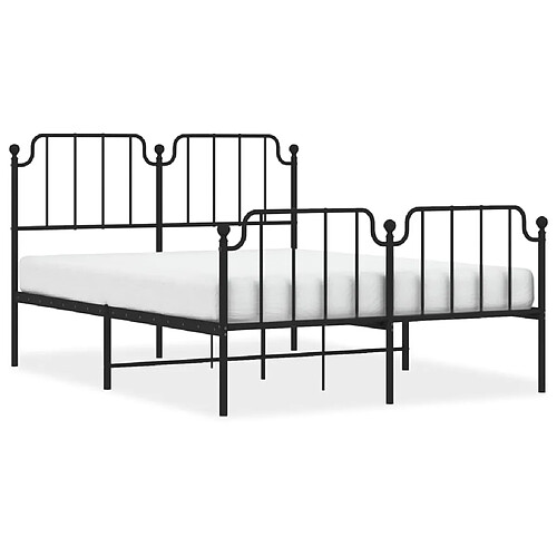 Maison Chic Cadre/structure de lit métal et tête de lit + pied de lit pour adulte - Lit Moderne Chambre noir 140x190 cm -MN74341