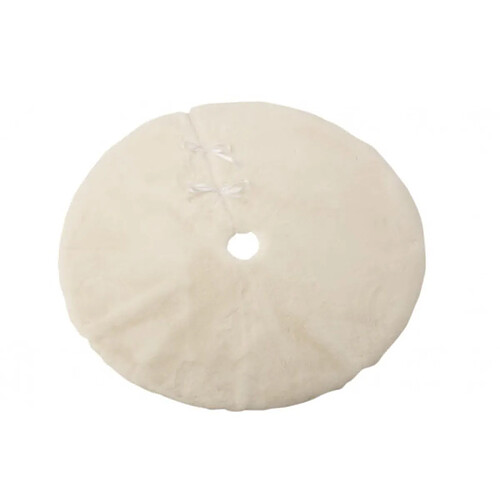 Dansmamaison Cache-Pied Sapin Rond Polyester Blanc