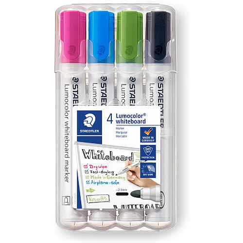 STAEDTLER Marqueur tableau blanc 351 Lumocolor, étui de 4 ()