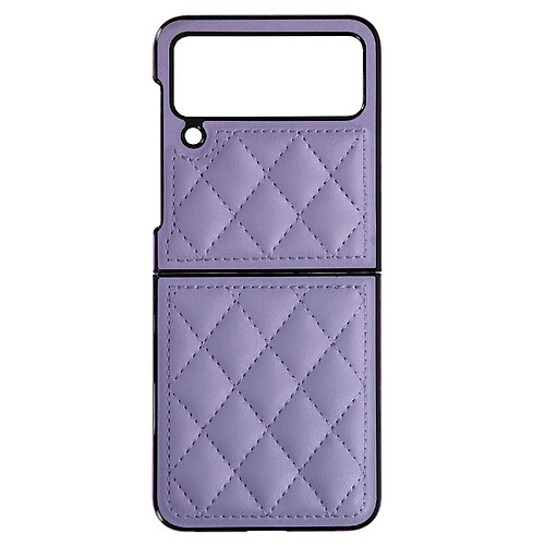 Avizar Coque pour Samsung Z Flip 4 Simili cuir Rhombique Série Rhombus Chic lavande