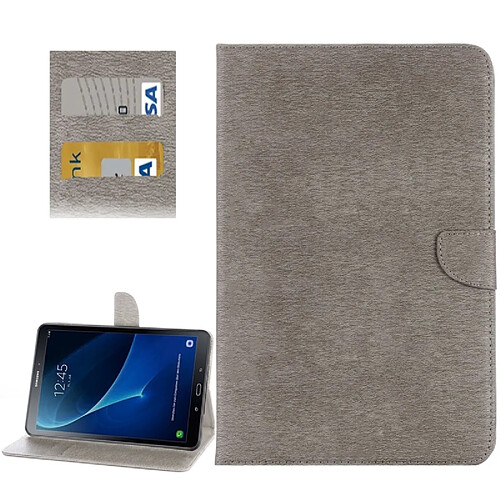 Wewoo Housse Étui gris pour Samsung Galaxy Tab A 10.1 2016 / P580 simple style en cuir flip horizontal avec titulaire et fentes cartes porte-monnaie