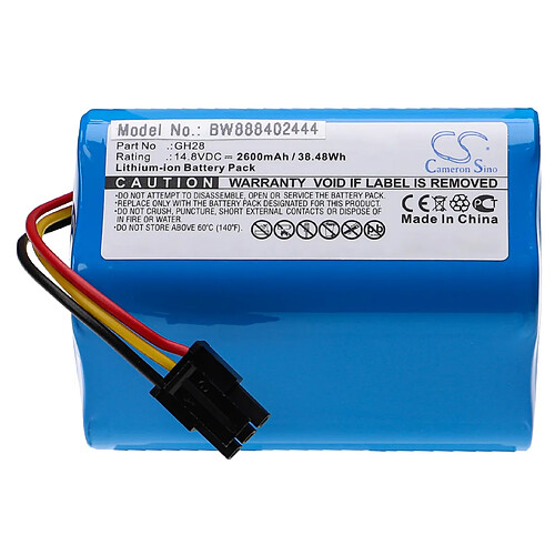 vhbw Batterie compatible avec TCL S15, S16, S18 aspirateur, robot électroménager (2600mAh, 14,8V, Li-ion)