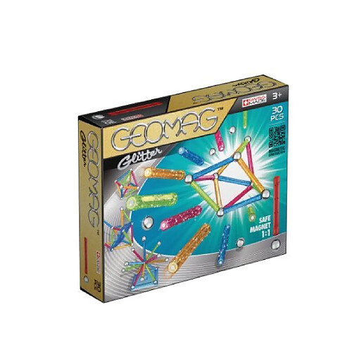 Geomag 30-Piece Glitter Construction Set with Assorted Panels - Mentally Stimulating for Children and Adults - Safe and Construction - For Ages 3 and Up