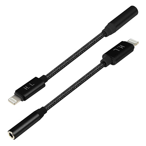 Avizar Adaptateur Audio Lightning vers Jack 3.5mm Son de qualité 13cm HL-103 - Noir