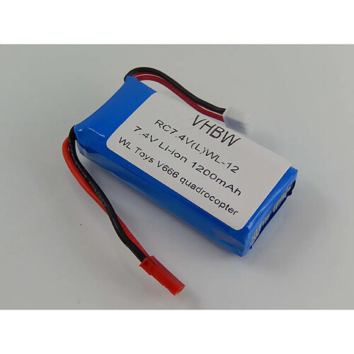 vhbw Li-Ion Batterie 1200mAh (7.4V) pour drone, quadrirator UDI U829A