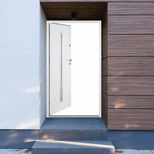 vidaXL Porte d'entrée blanc 110x207,5 cm aluminium