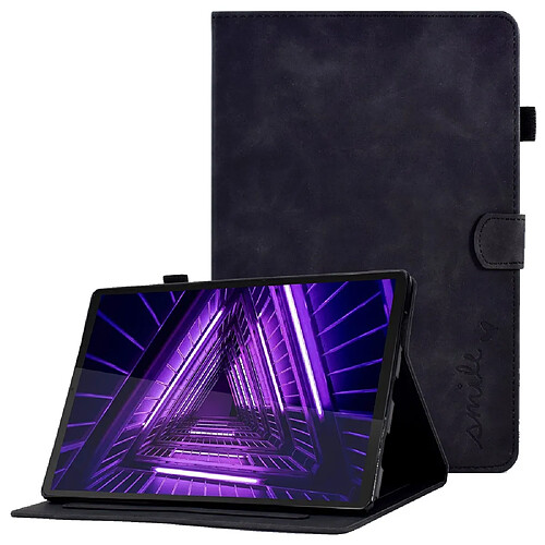 Etui en PU fonction d'éveil/veille automatique avec support et porte-cartes pour votre Lenovo Tab M10 Plus - noir