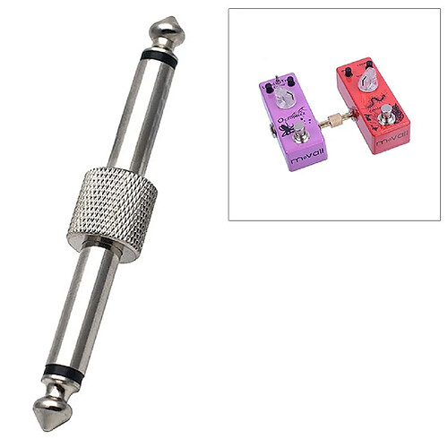 Wewoo Accordeur de guitare 6,35 mm 1/4 pouce mâle à effet pédale connecteur électrique conseil adaptateur argent