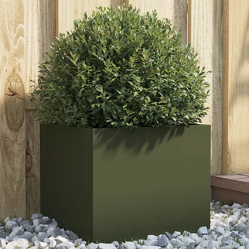 vidaXL Jardinière vert olive 32x30x29 cm acier