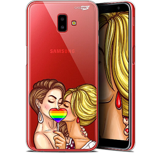 Caseink Coque arrière Samsung Galaxy J6 Plus J6+ (6.4 ) Gel HD [ Nouvelle Collection - Souple - Antichoc - Imprimé en France] 2 Girls 1 Candy