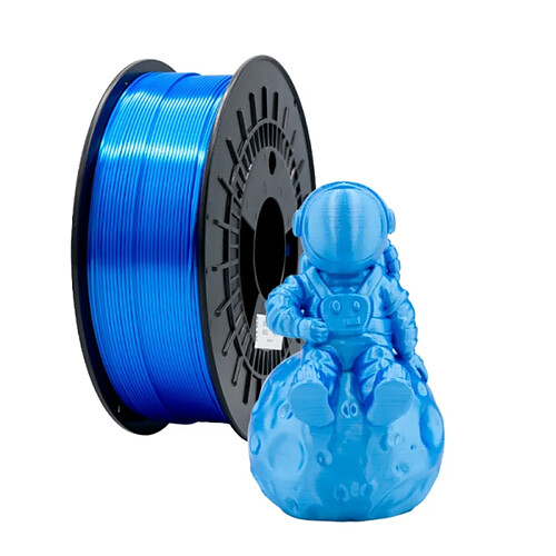 Filament 3D PLA SOIE - Diamètre 1,75 mm - Bobine 1kg - Couleur Bleu