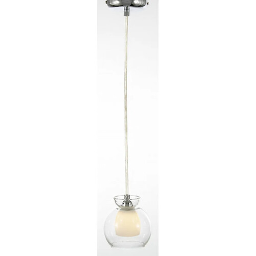 Luminaire Center Suspension Malvina 1 Ampoule chrome poli/verre transparent