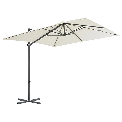 Helloshop26 Parasol avec base portable 2,5 x 2,5 cm sable 02_0008049