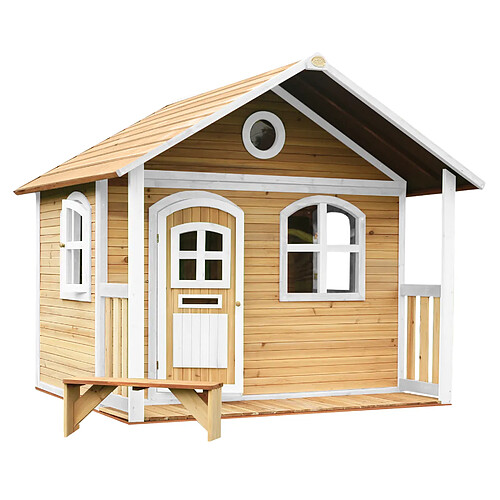 AXI Milan Maison Enfant en Bois FSC | Maison de Jeux pour l'extérieur / Jardin en marron & BLANC | Maisonnette / Cabane de Jeu avec des fenêtres