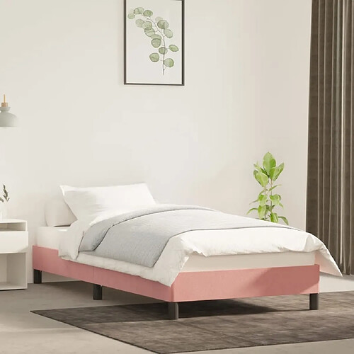 vidaXL Cadre de lit sans matelas rose 90x190 cm velours