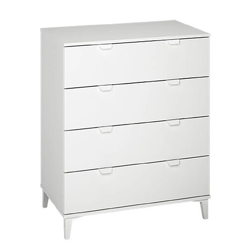 Pegane Commode Meuble de rangement coloris blanc - Hauteur 98 x Longueur 80 x Profondeur 48 cm