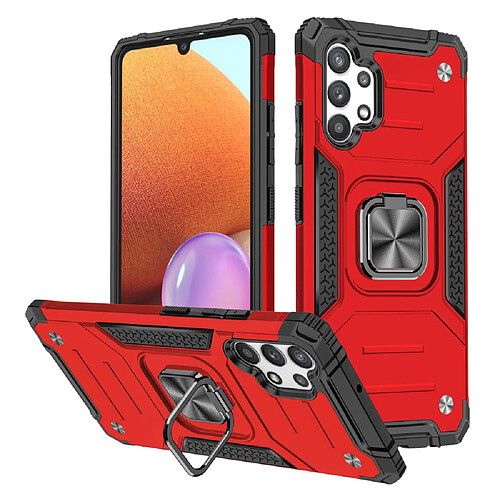 Coque en TPU antichoc avec béquille rotative rouge pour votre Samsung Galaxy A32 4G (EU Version)