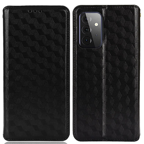 Etui en PU magnétique auto-absorbé, motif losange 3D avec support noir pour votre Samsung Galaxy A53 5G