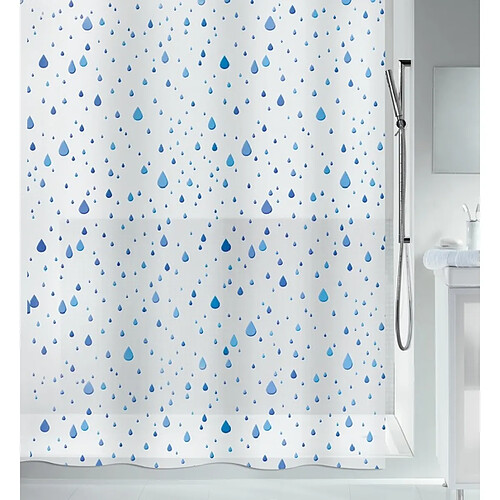 Spirella Rideau de douche PEVA WATERDROP 180x200cm Bleu