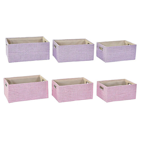 Set de basket DKD Home Decor Polyester (40,5 x 27,5 x 18 cm) (2 Unités)